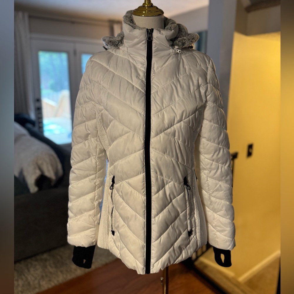 Nautica White Water-Resistant Winter Jacket, S